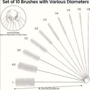 1 Set of 10 Straw/Bottle Cleaning Brushes