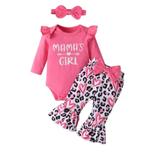 Baby Girl 3-Piece Outfit- Top/Pants/Headband
